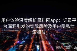 用户体验深度解析黑料网app：记录平台漏洞引发的实际风险及用户隐私泄露细节