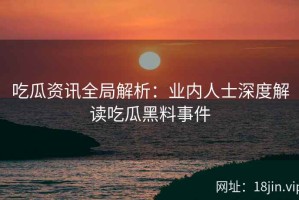 吃瓜资讯全局解析：业内人士深度解读吃瓜黑料事件