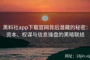 黑料社app下载官网背后潜藏的秘密：资本、权谋与信息操盘的黑暗联结