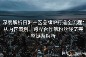深度解析日韩一区品牌IP打造全流程：从内容策划、跨界合作到粉丝经济完整链条解析