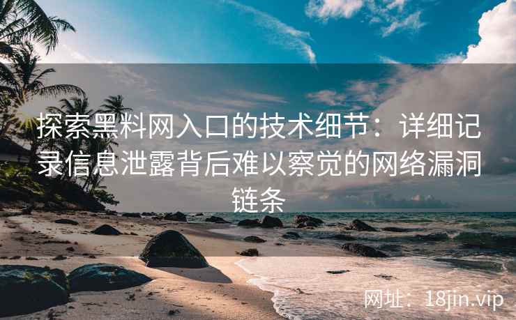 探索黑料网入口的技术细节：详细记录信息泄露背后难以察觉的网络漏洞链条