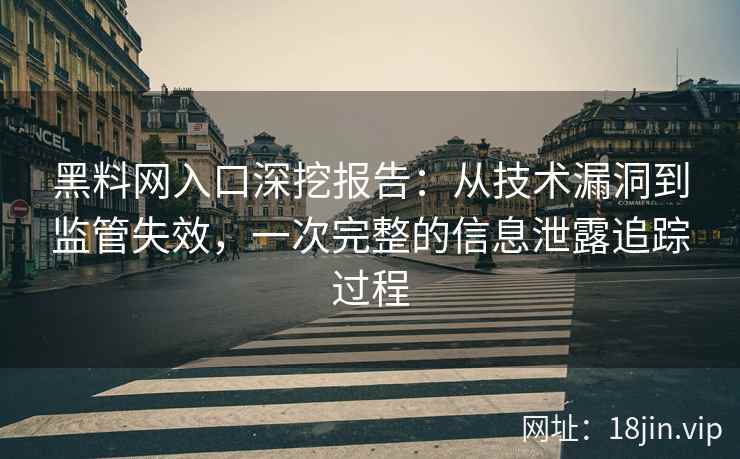 黑料网入口深挖报告：从技术漏洞到监管失效，一次完整的信息泄露追踪过程