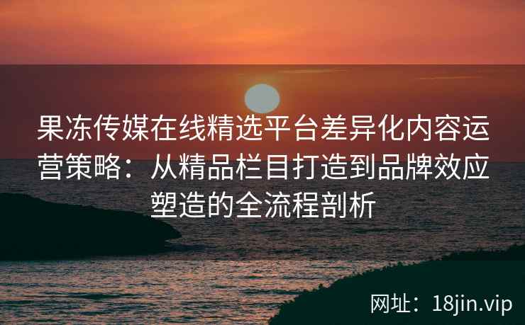 果冻传媒在线精选平台差异化内容运营策略：从精品栏目打造到品牌效应塑造的全流程剖析